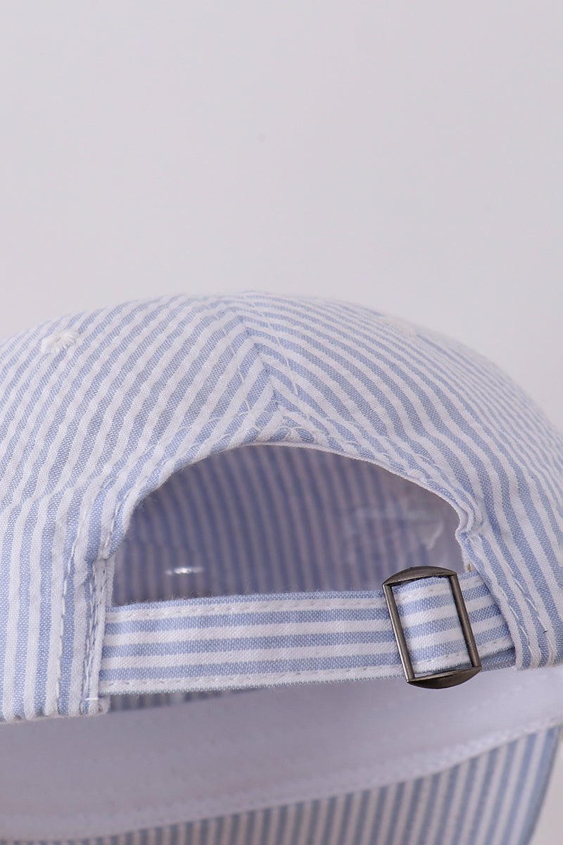 Puppy Embroidered Seersucker Cap - Abbies Place