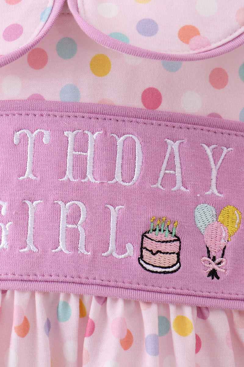 Purple birthday embroidery bubble - Abbies Place
