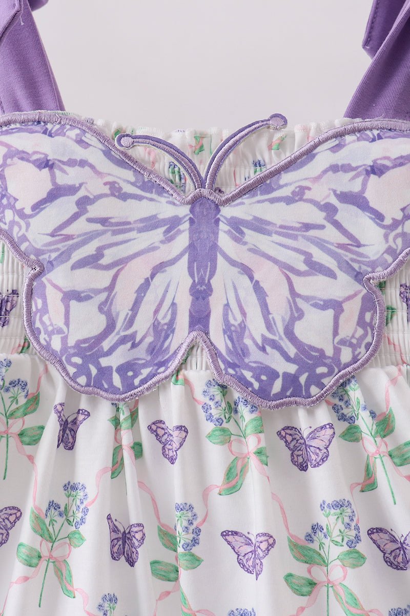 Purple Butterfly Applique Shorts Set - Abbies Place