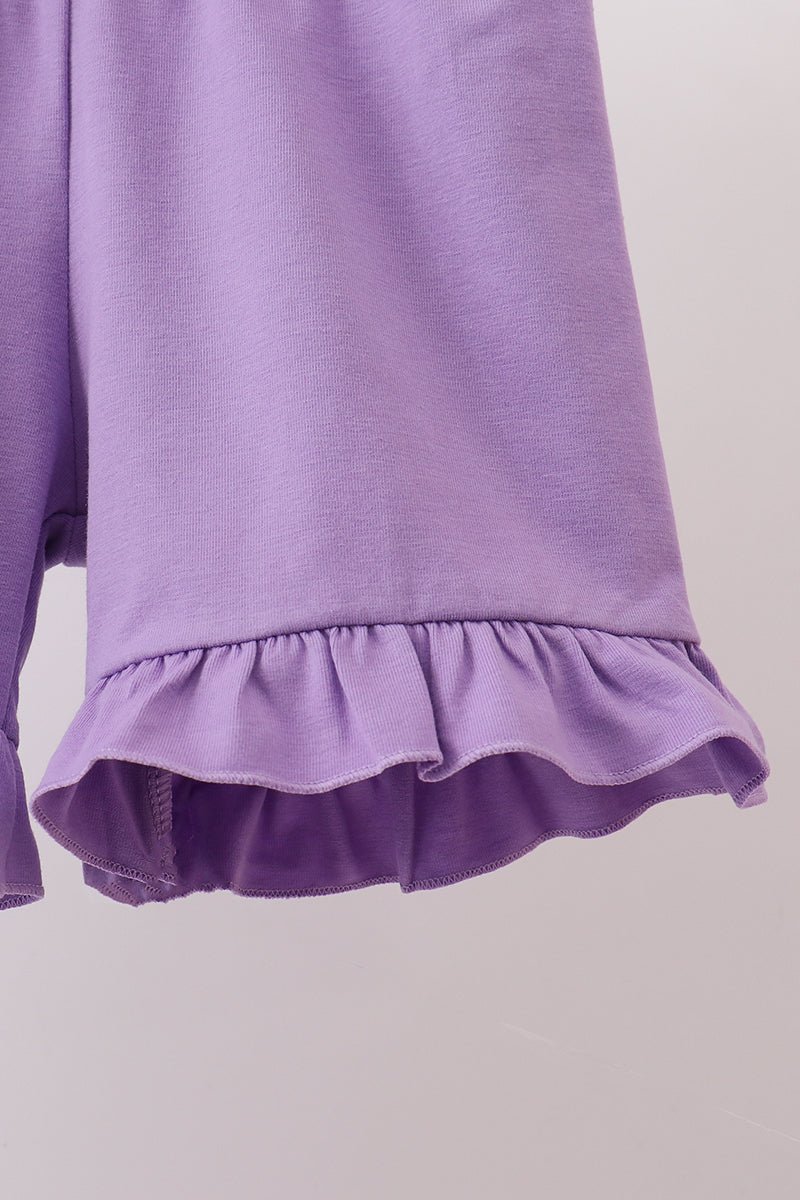 Purple Butterfly Applique Shorts Set - Abbies Place
