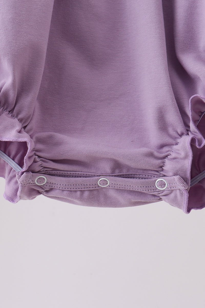 Purple character embroidery ruffle bubble - Abbies Place