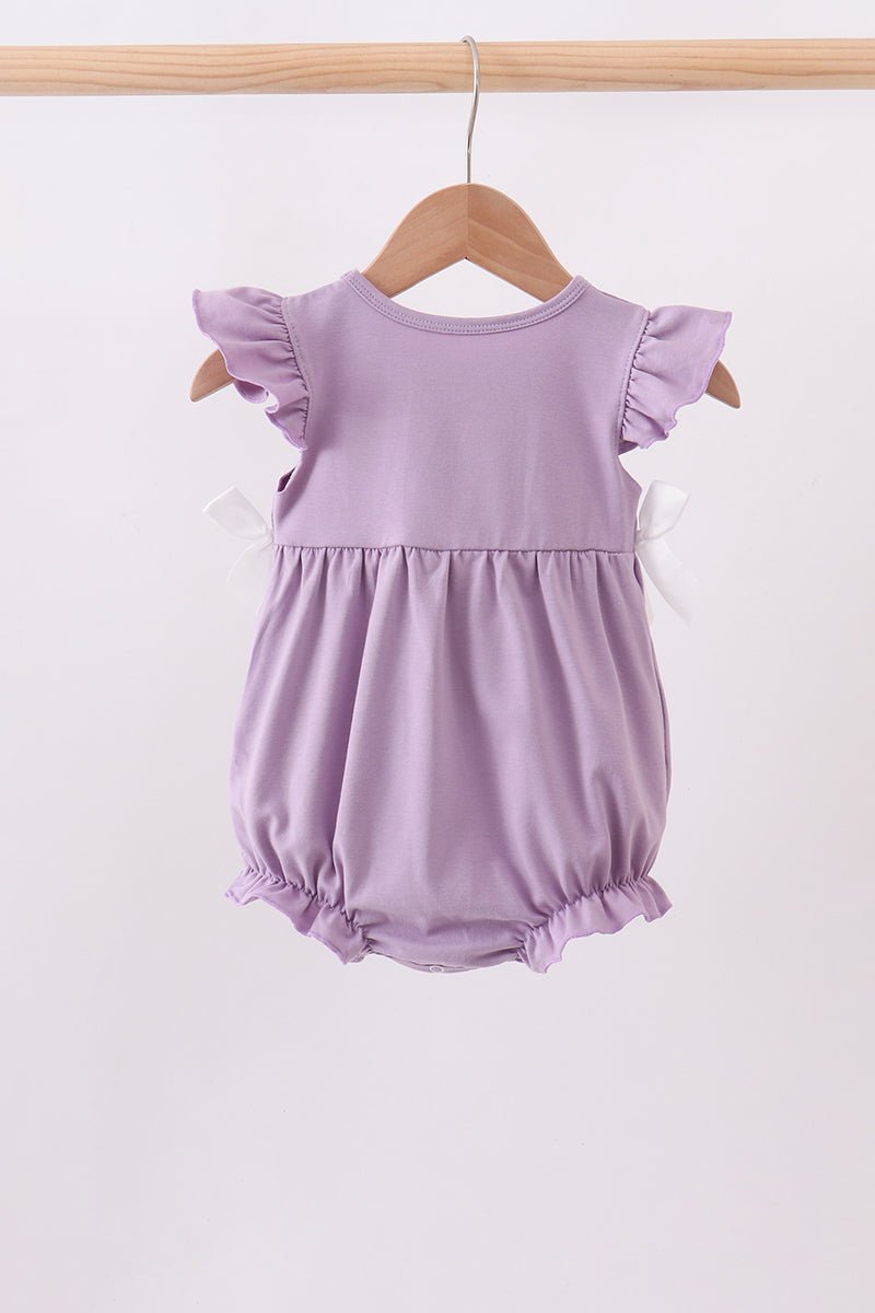 Purple character embroidery ruffle bubble - Abbies Place