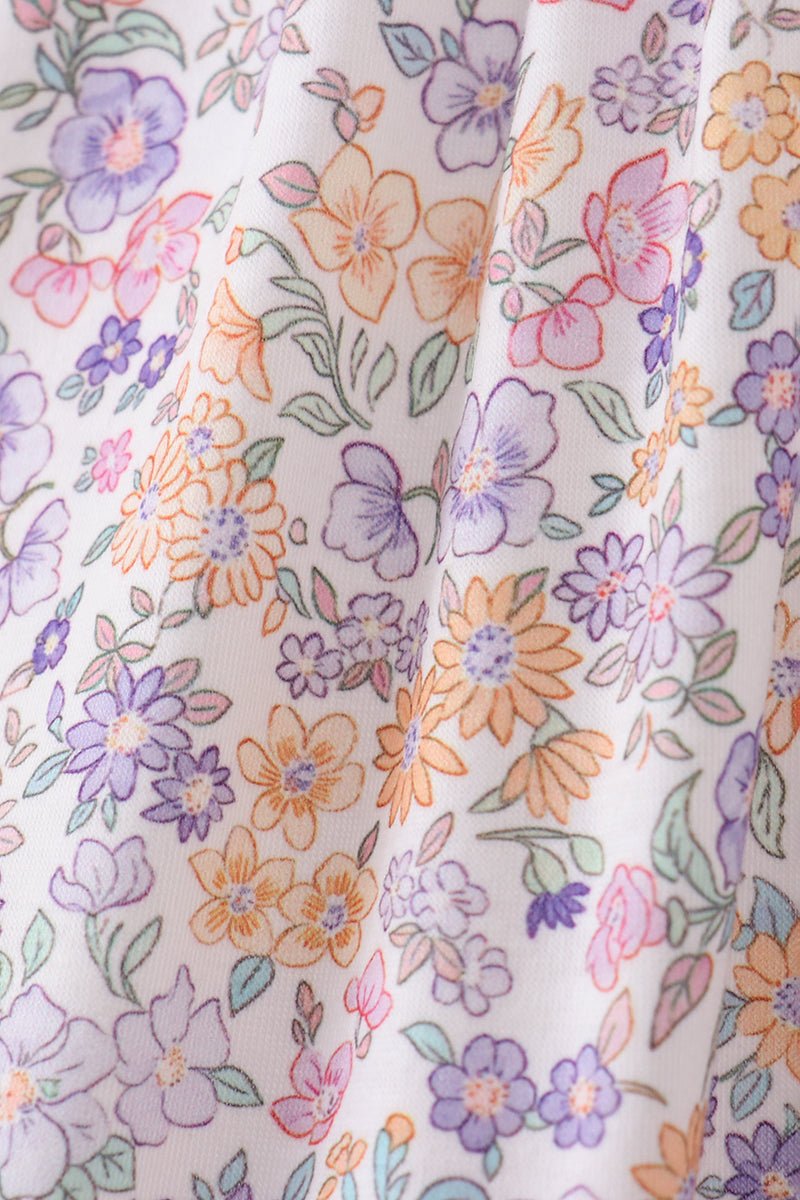 Purple Floral Smocked Bloomer Set - Abbies Place