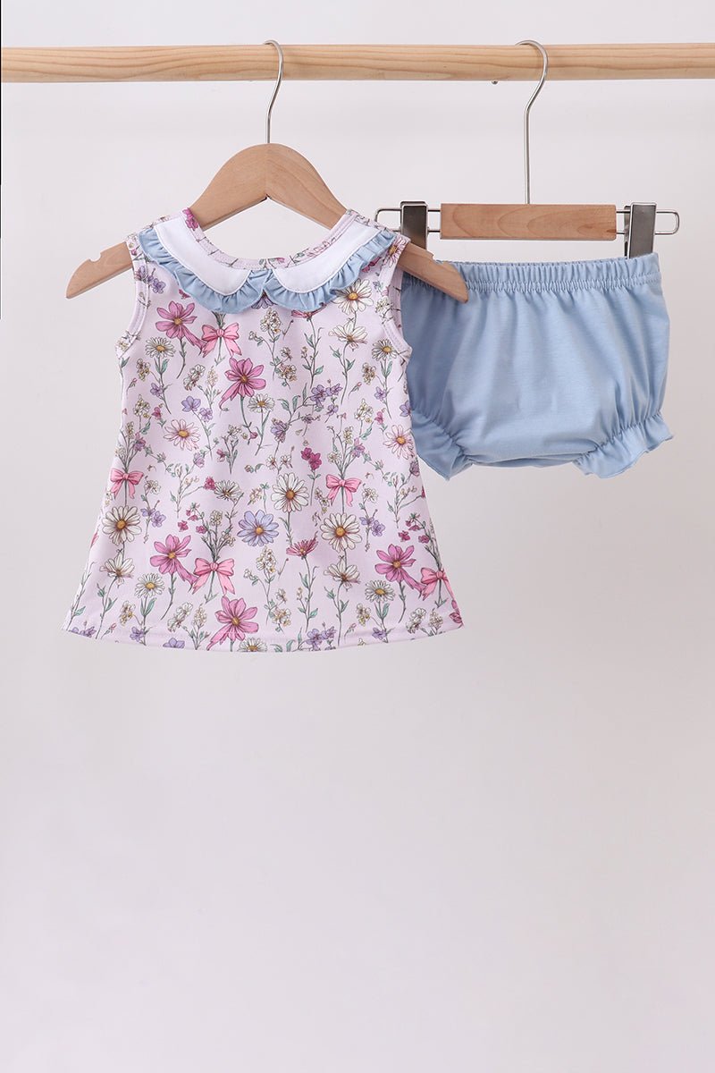 Purple Garden Ruffle Bloomer Set - Abbies Place