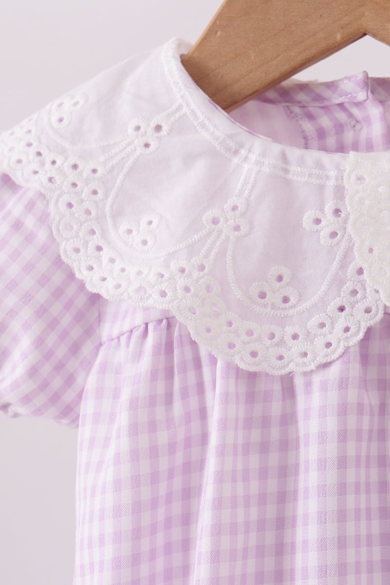 Purple Gingham Lace Bubble - Abbies Place