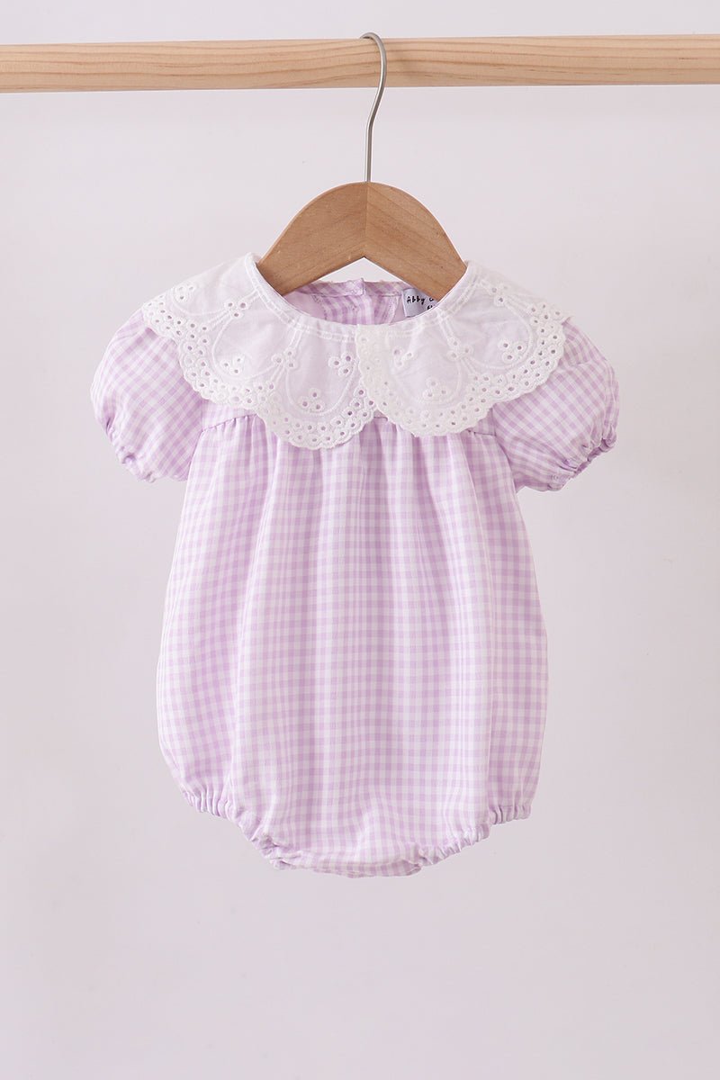 Purple Gingham Lace Bubble - Abbies Place
