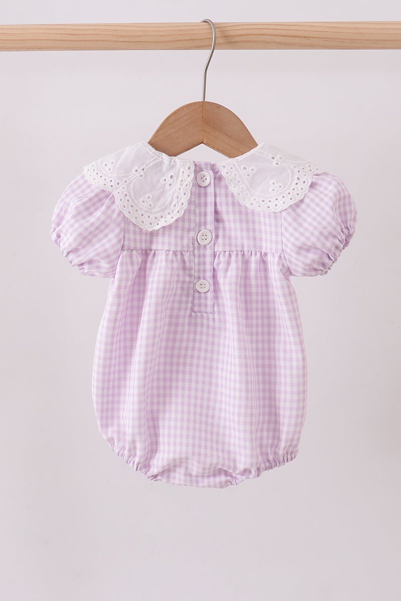 Purple Gingham Lace Bubble - Abbies Place