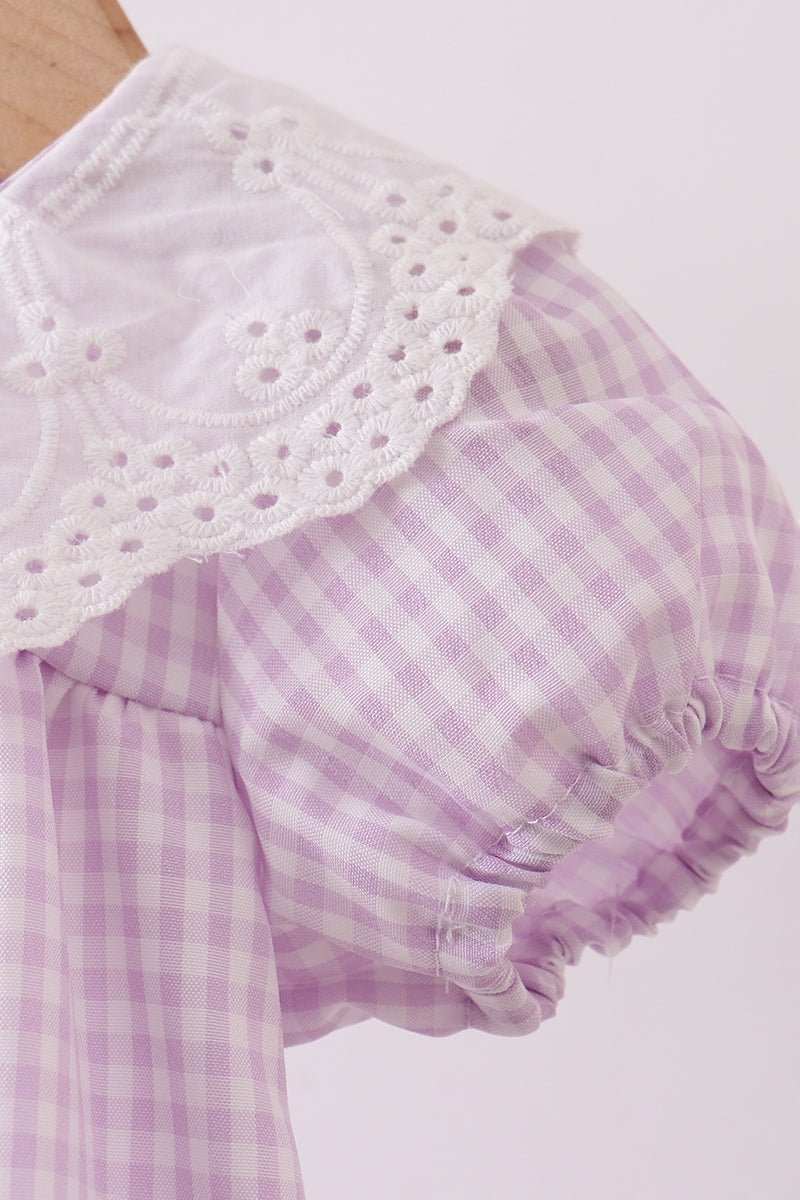Purple Gingham Lace Bubble - Abbies Place
