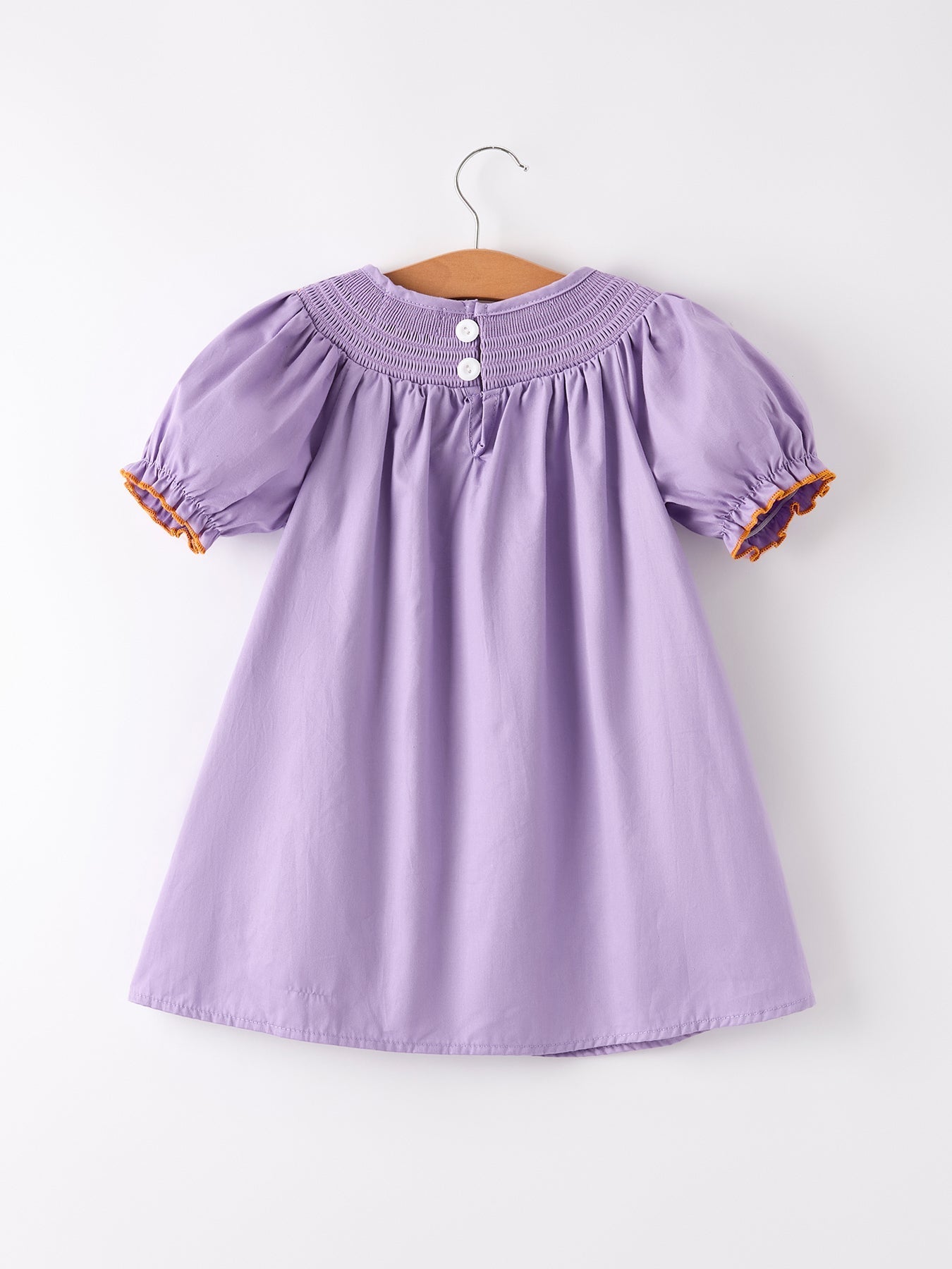 Purple Halloween Smock Embroidery Baby Girl Dress - Abbies Place
