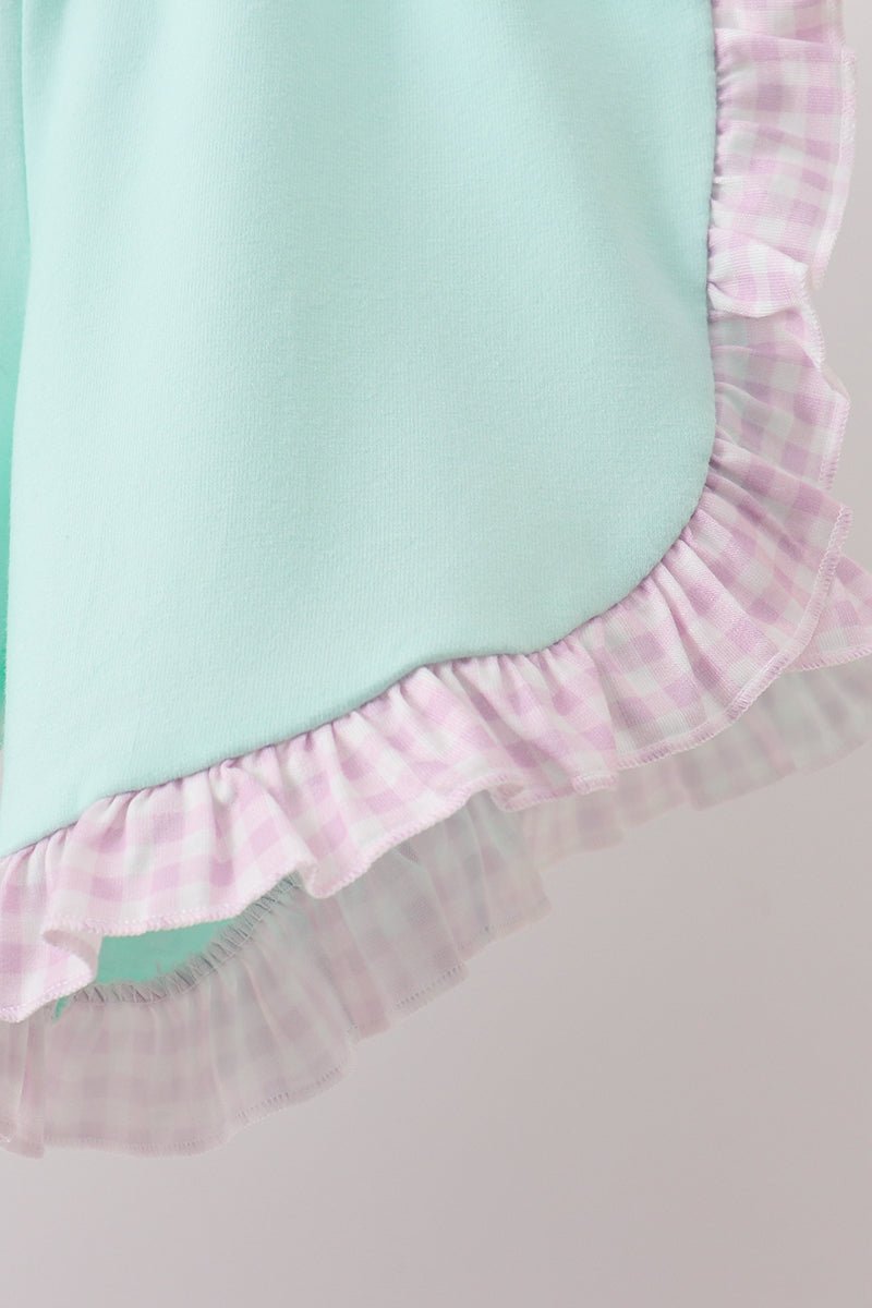 Purple Ice Cream Plaid Embroidered Set - Abbies Place