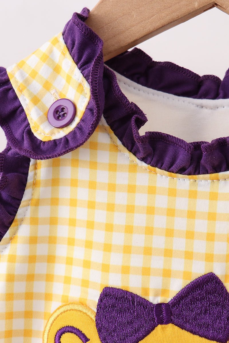 Purple LSU Tiger Applique Bloomer Set - Abbies Place