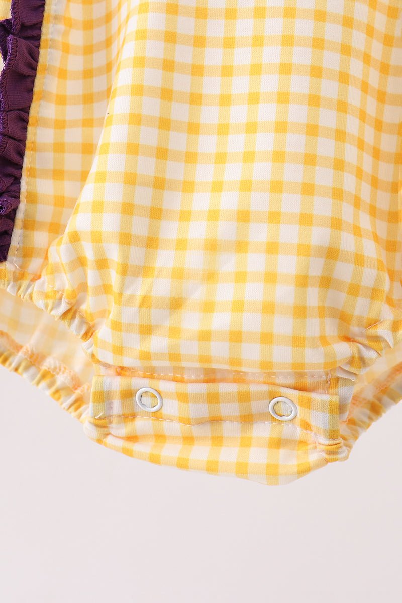 Purple LSU Tiger Applique Ruffle Bubble - Abbies Place