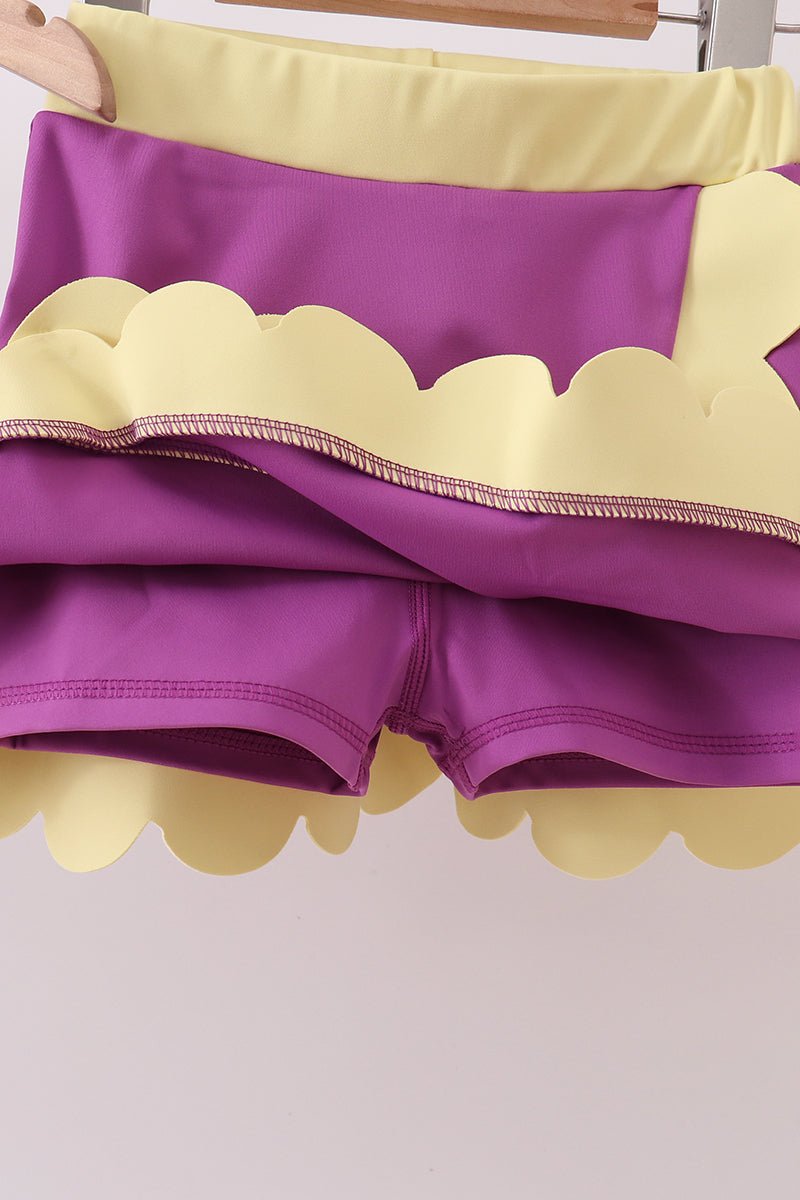 Purple Performance Scalloped Skorts Set - Abbies Place