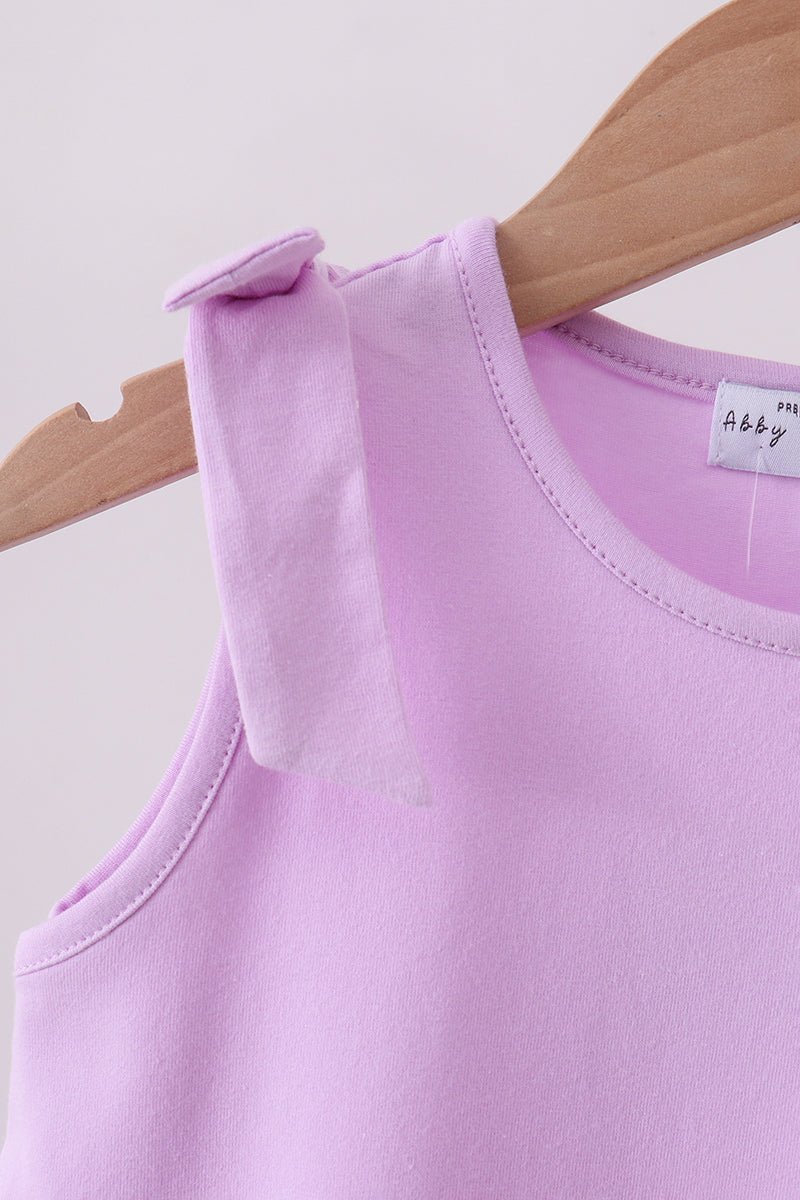 Purple Scalloped Bow Dress - Abbies Place