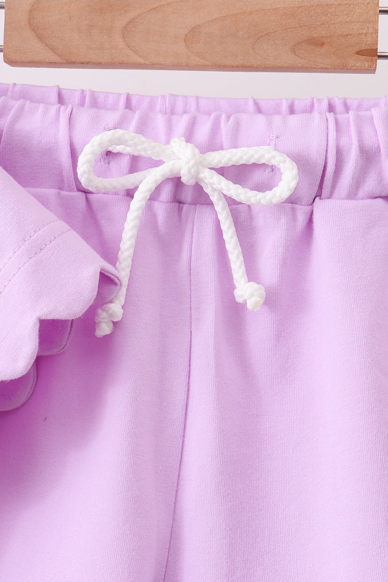Purple Scalloped Shorts Set - Abbies Place