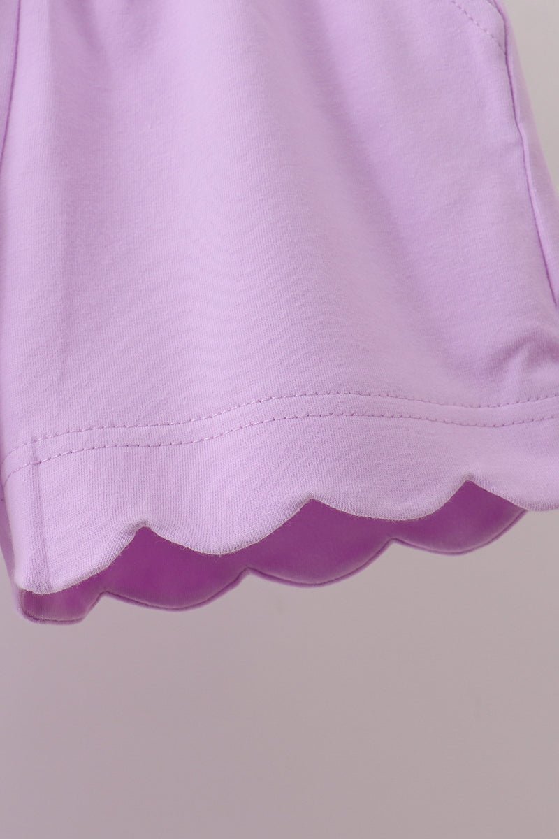 Purple Scalloped Shorts Set - Abbies Place