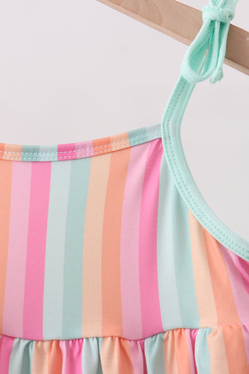 Rainbow Stripe Ruffle Set - Abbies Place