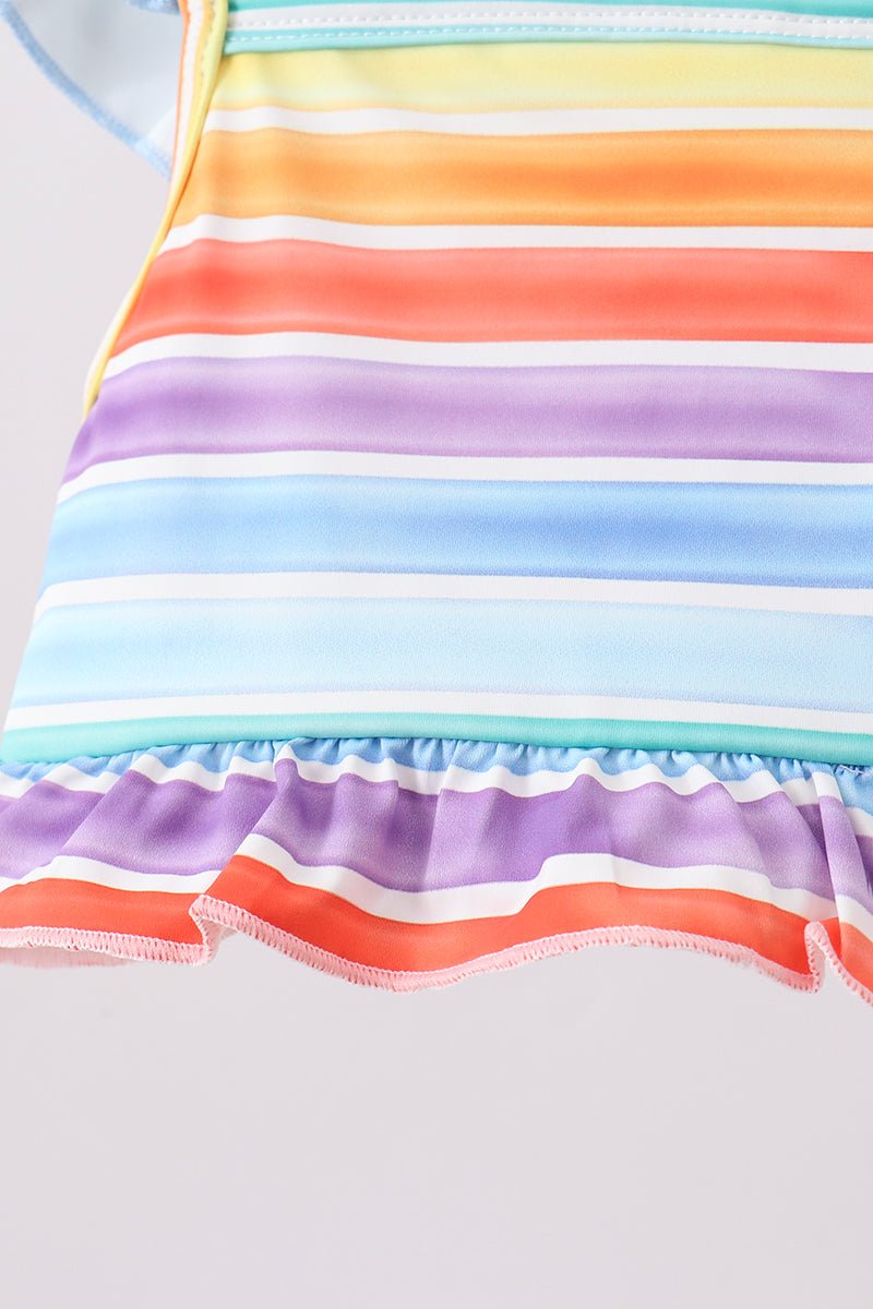 Rainbow Stripe Swimsuit - Abbies Place