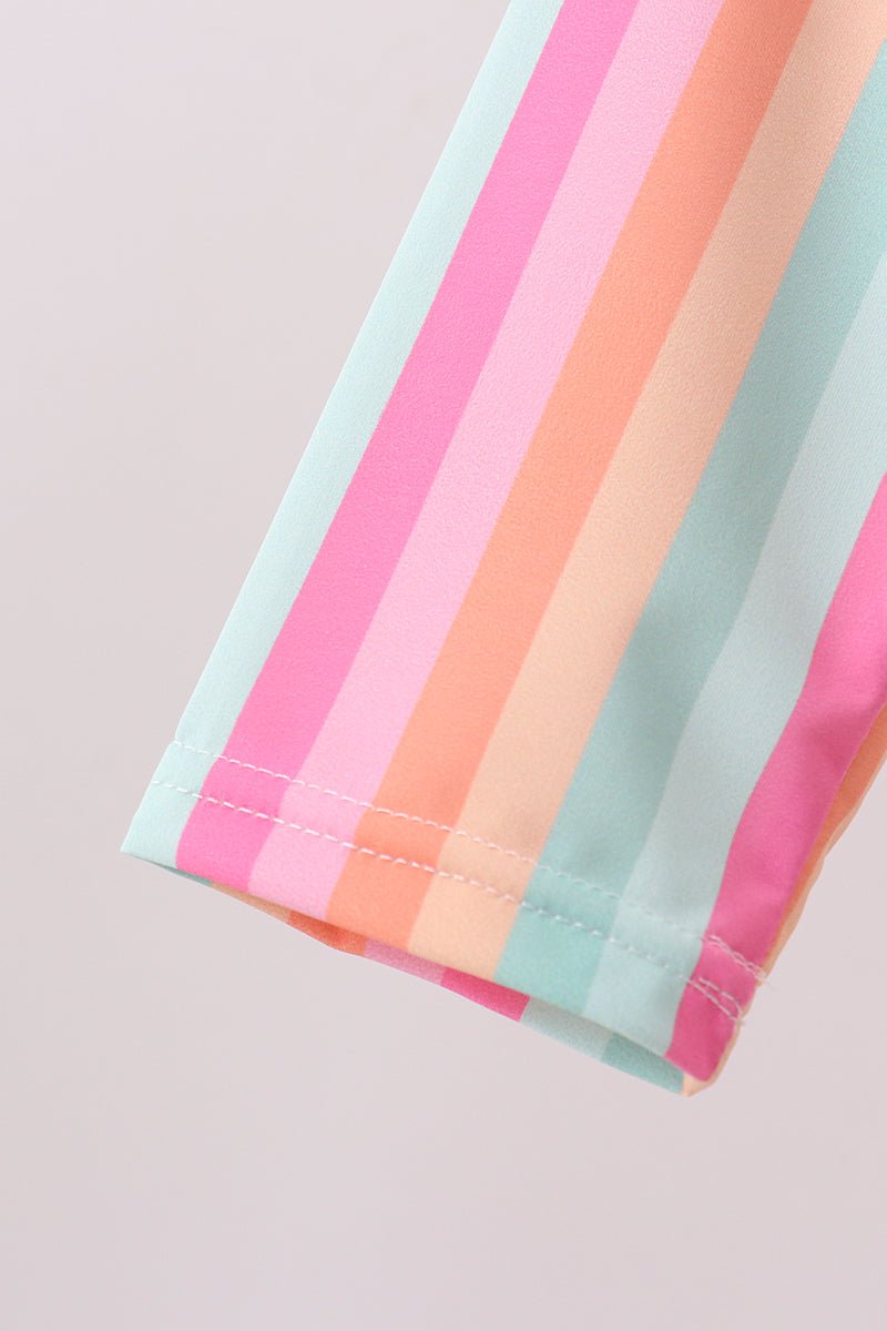 Rainbow Stripe UPF Rashguard Set - Abbies Place