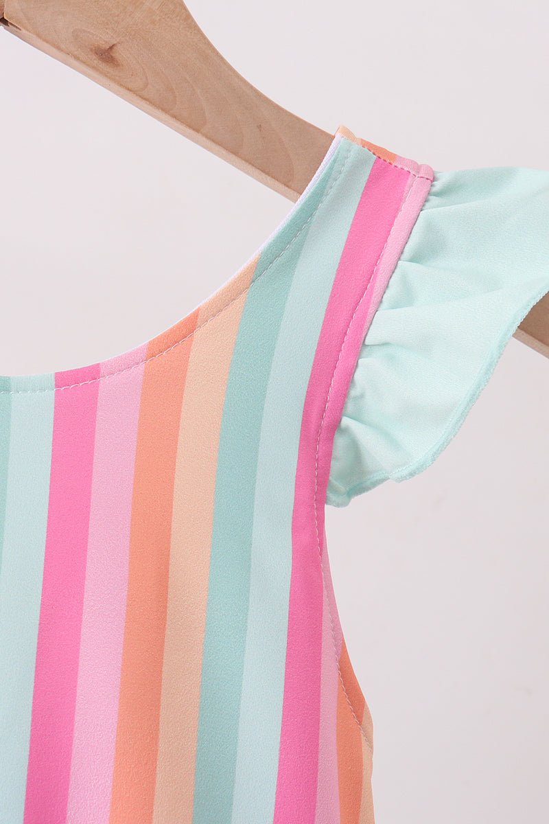 Rainbow Stripe UPF Swim One-Piece - Abbies Place