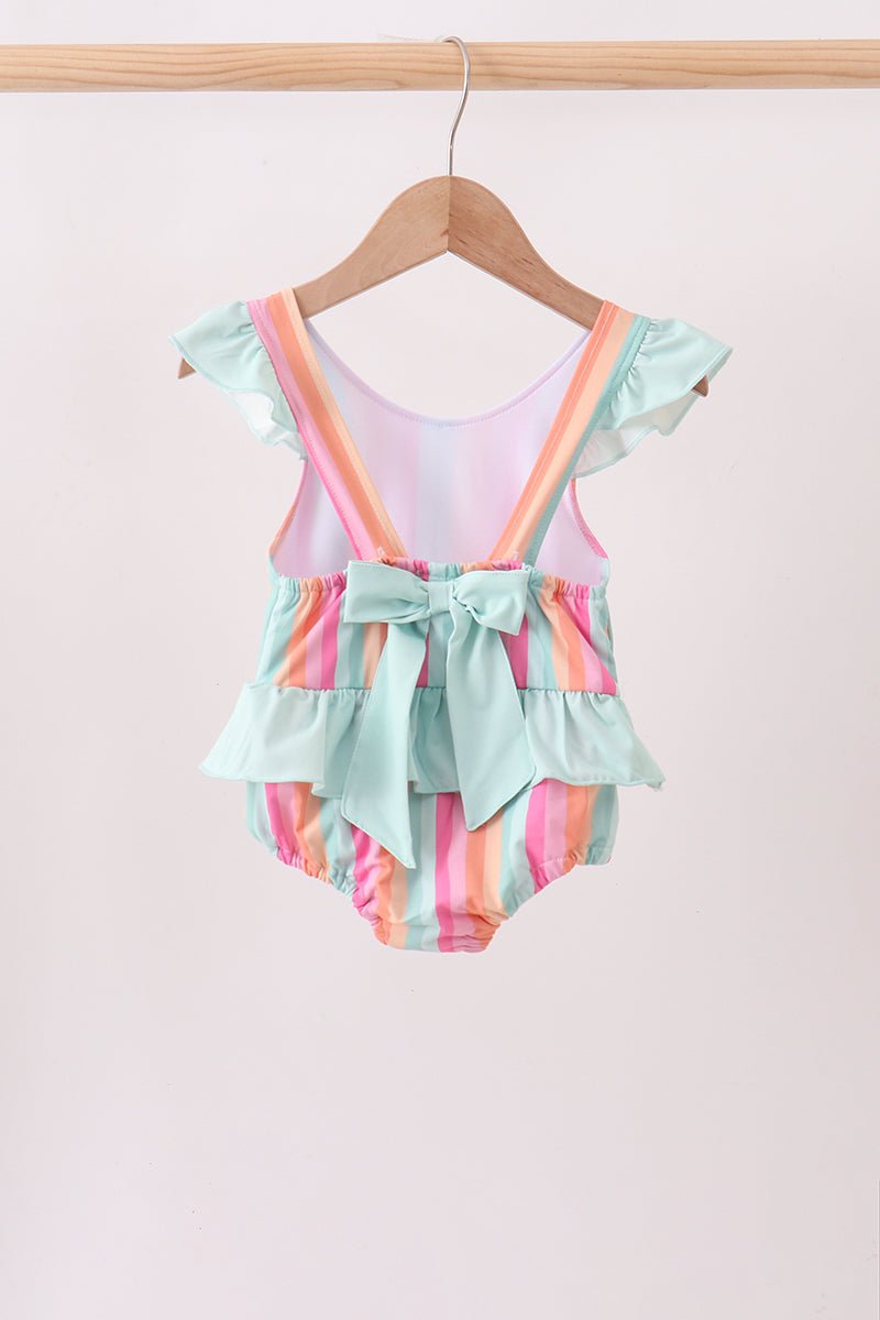 Rainbow Stripe UPF Swim One-Piece - Abbies Place