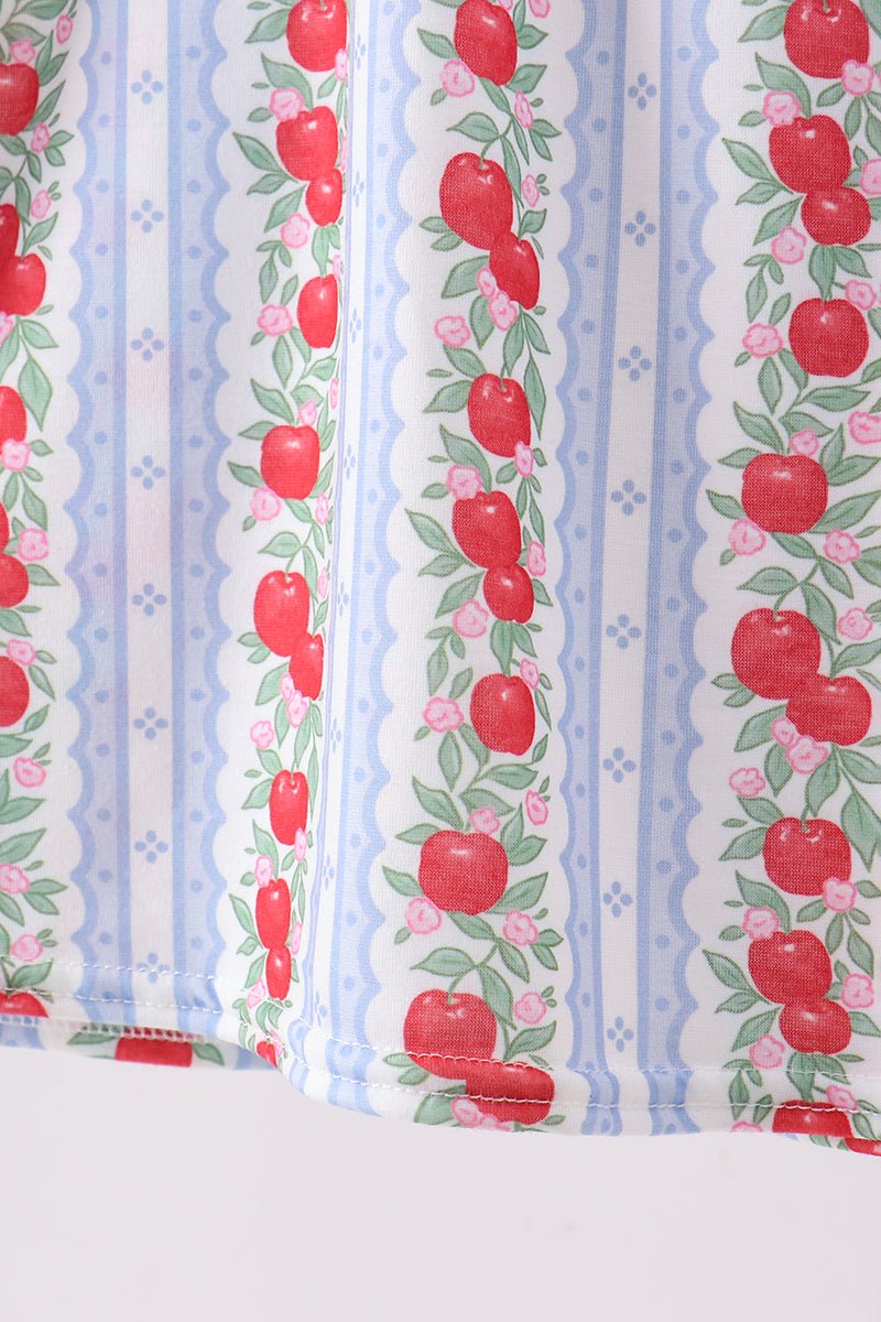 Red Apple Applique Dress - Abbies Place