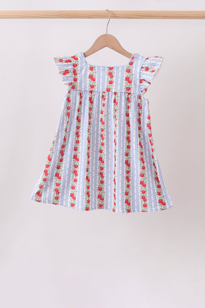 Red Apple Applique Dress - Abbies Place