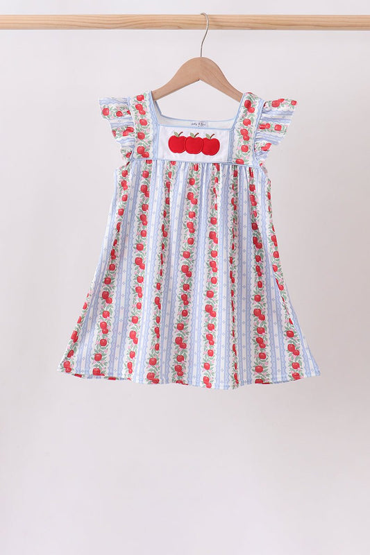 Red Apple Applique Dress - Abbies Place