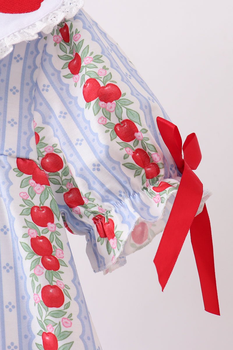 Red Apple Embroidered Bloomer Set - Abbies Place