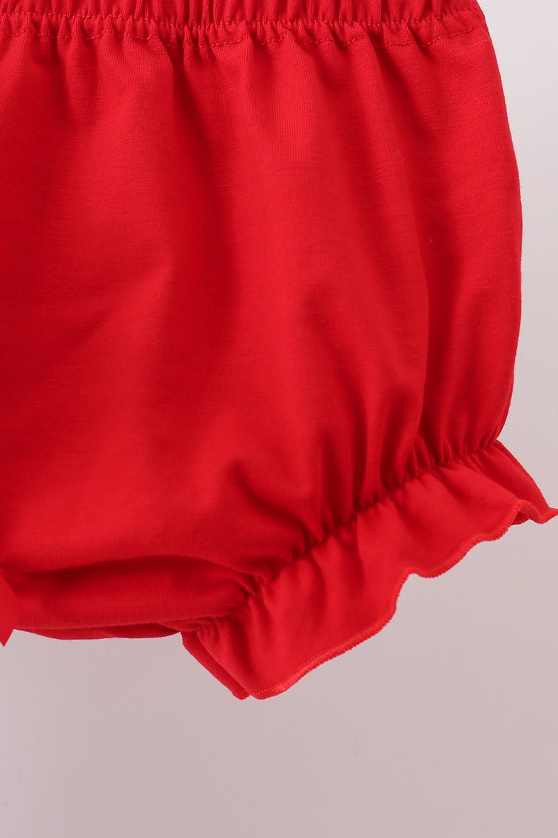 Red Apple Embroidered Bloomer Set - Abbies Place