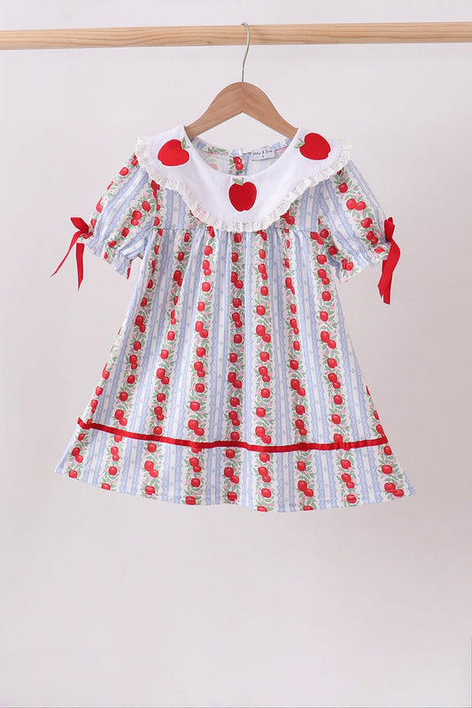 Red Apple Embroidered Dress - Abbies Place