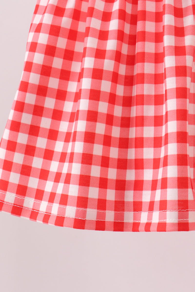 Red Character Plaid Embroidered Bloomer Set - Abbies Place