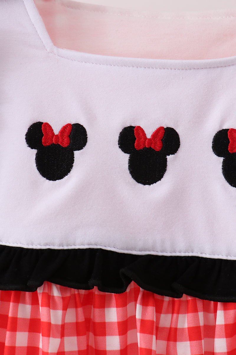Red Character Plaid Embroidered Bloomer Set - Abbies Place