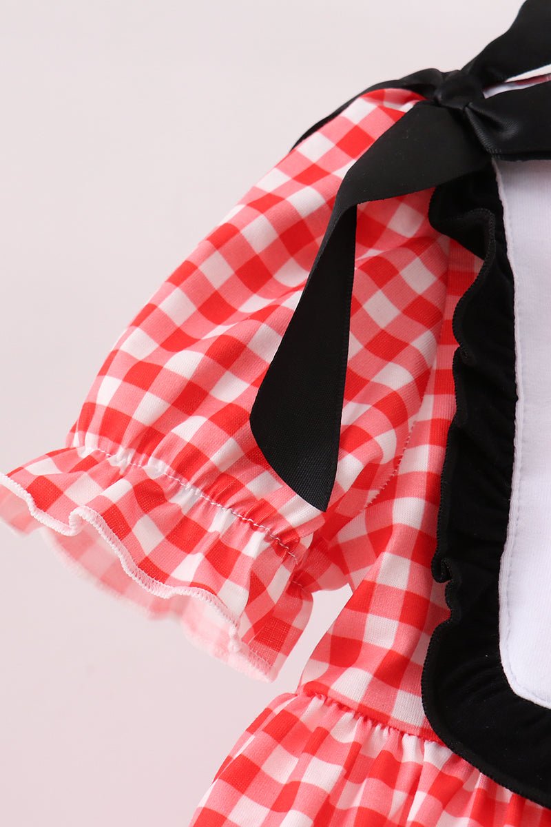 Red Character Plaid Embroidered Bloomer Set - Abbies Place