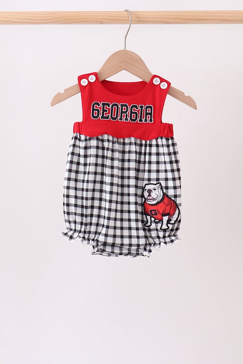 Red Georgia Applique Gingham Bubble - Abbies Place