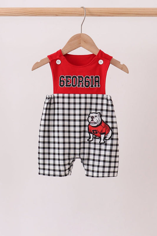 Red Georgia Applique Gingham Jon Jon - Abbies Place