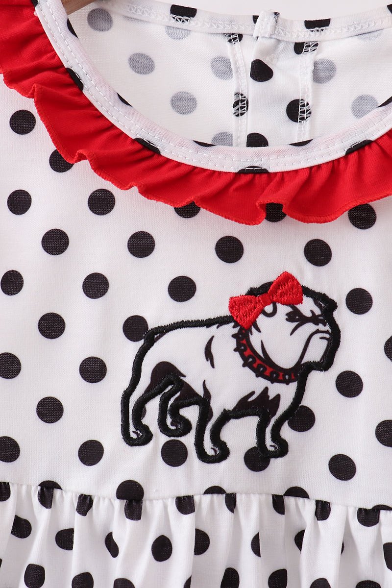 Red Georgia Bulldog Applique Dress - Abbies Place