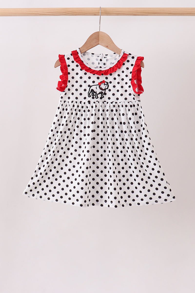 Red Georgia Bulldog Applique Dress - Abbies Place