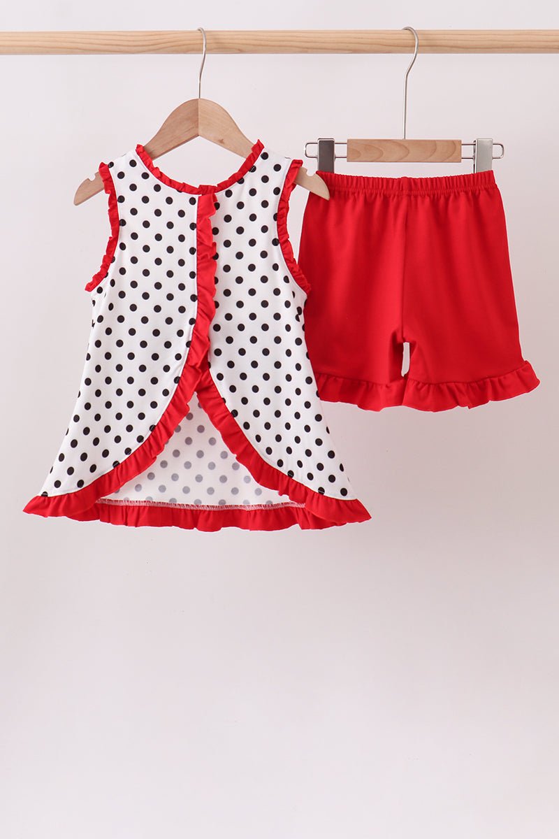 Red Georgia Bulldog Applique Ruffle Set - Abbies Place