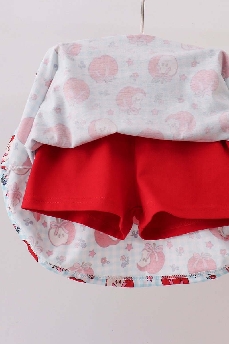 Red School Apple Skorts Set - Abbies Place