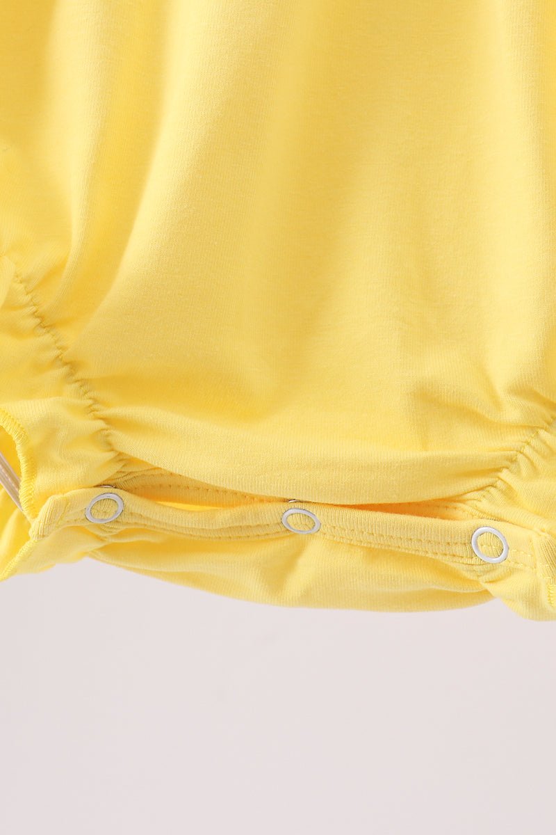 Royal blue&mustard character ruffle bubble - Abbies Place