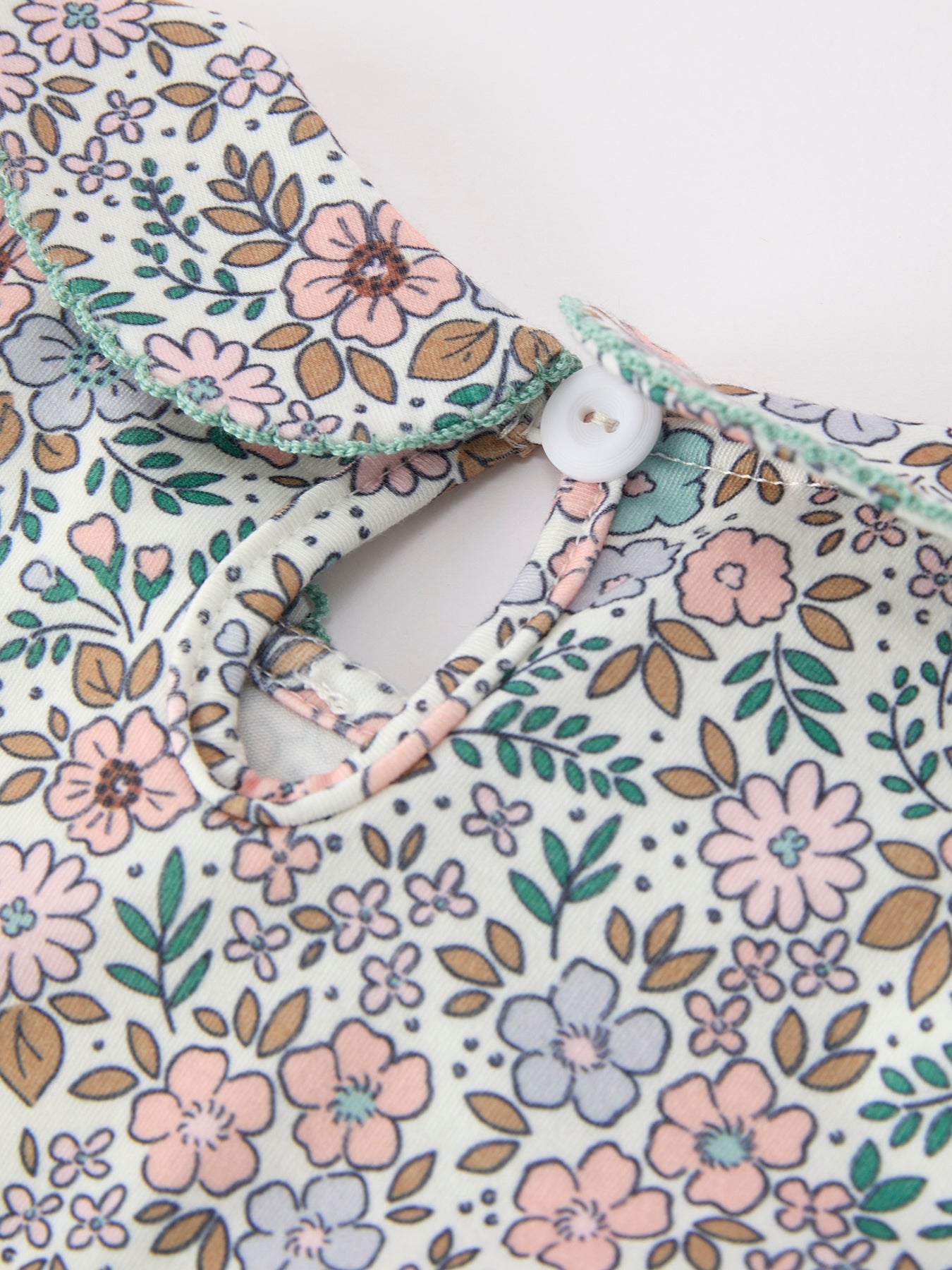 Sage Green Bow Floral Smocked Girl Dress - Abbies Place
