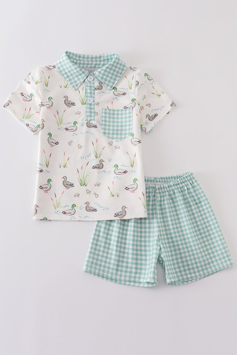 Sage Mallard Shorts Set - Abbies Place