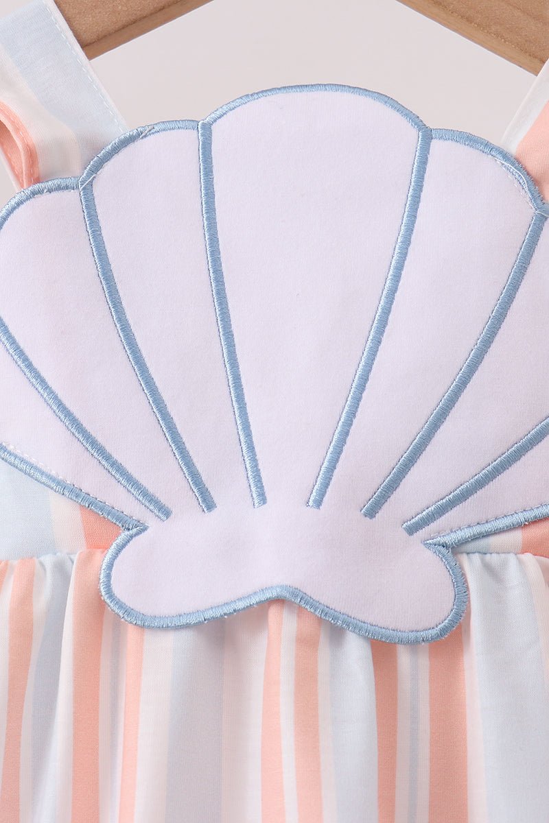 Seashell Stripe Appliqué Bubble - Abbies Place