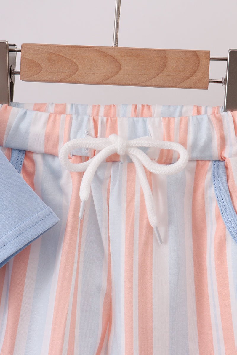 Seashell Stripe Embroidered Set - Abbies Place