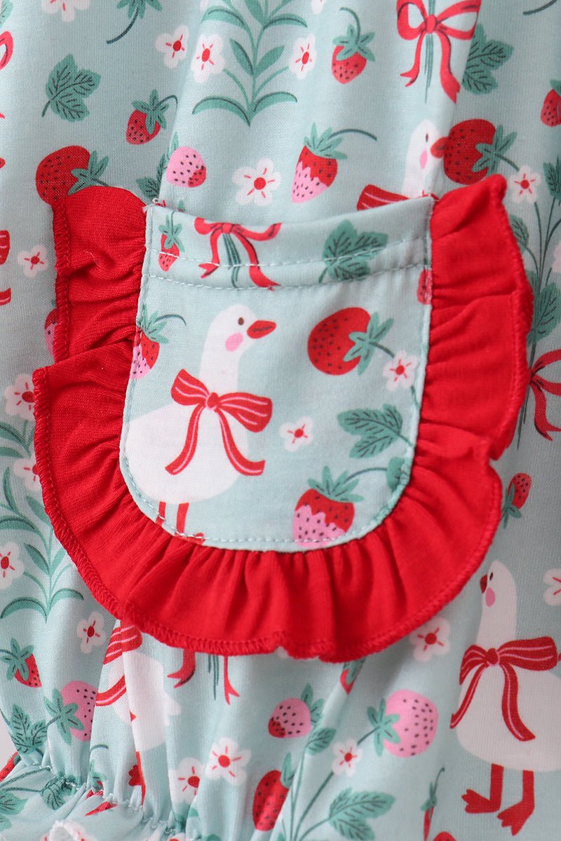 Strawberry Goose Ruffle Bubble - Abbies Place