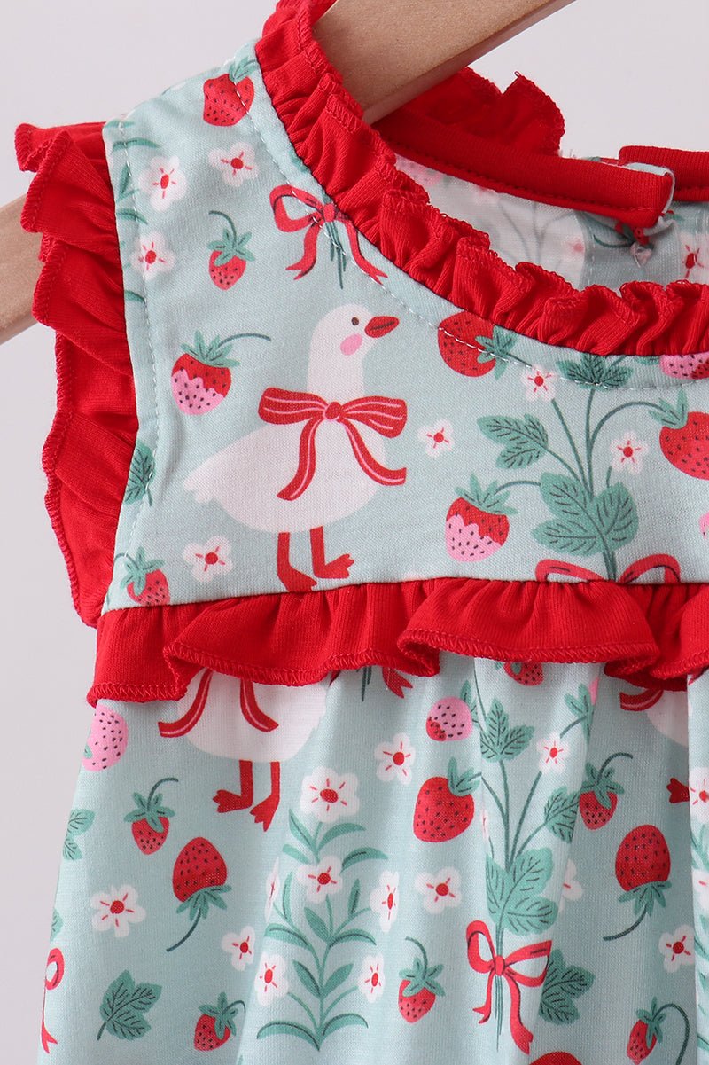 Strawberry Goose Ruffle Bubble - Abbies Place