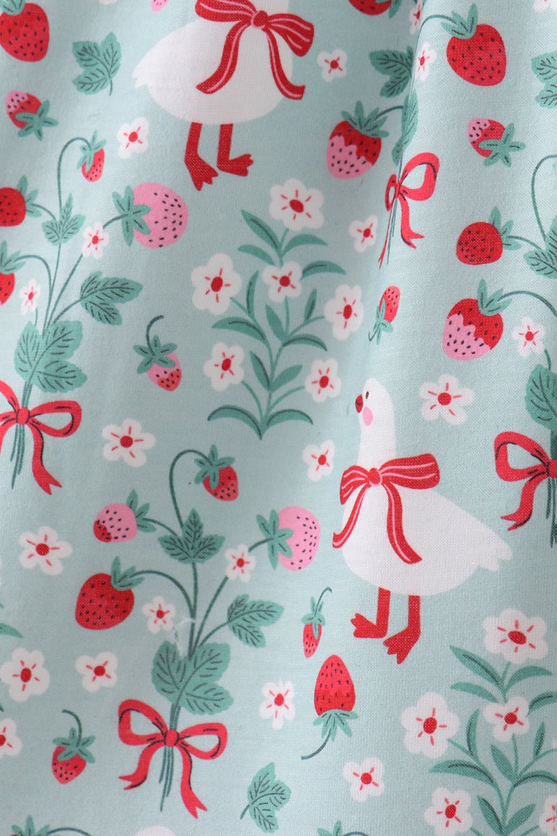 Strawberry Goose Ruffle Ruffle Dress - Abbies Place