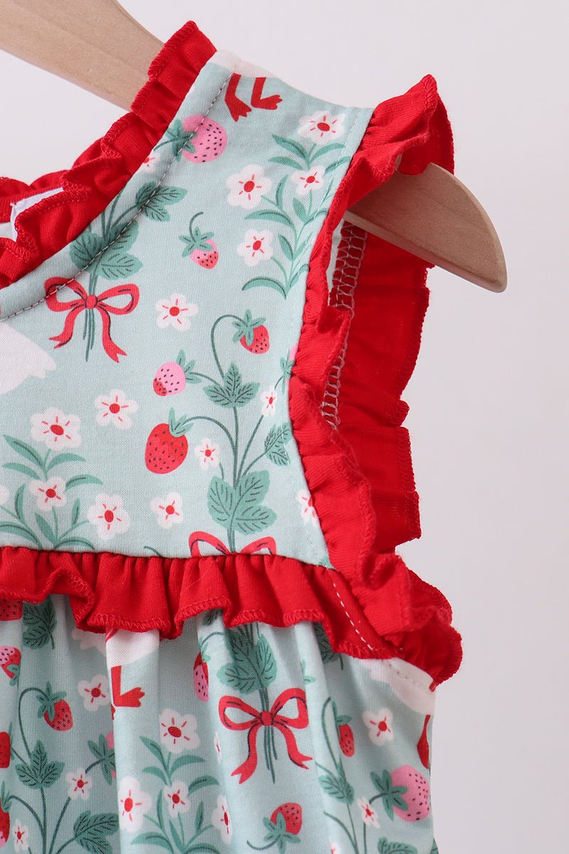 Strawberry Goose Ruffle Ruffle Dress - Abbies Place