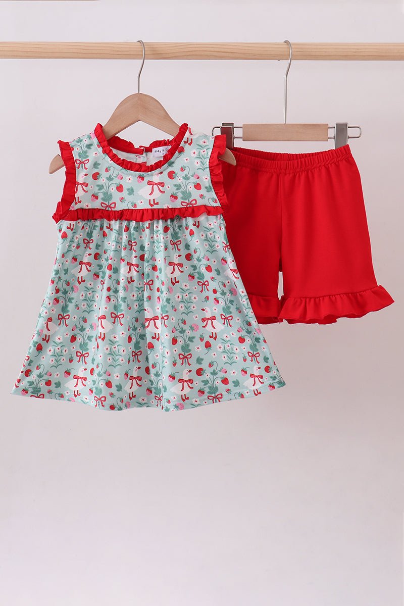 Strawberry Goose Ruffle Ruffle Set - Abbies Place